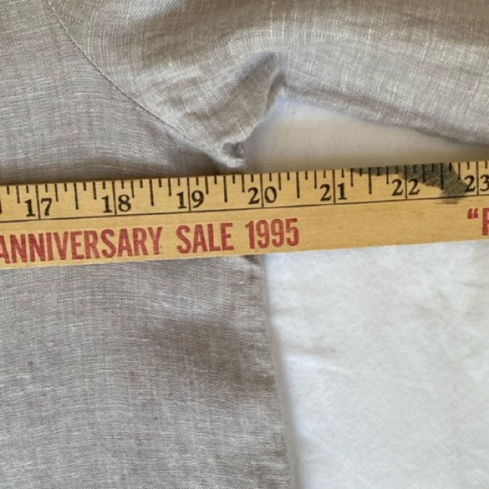 Women's Grey 100% Linen Dress MD Popover Lagenlook 3/4 Sleeve Coastal Grandma - Picture 11 of 13